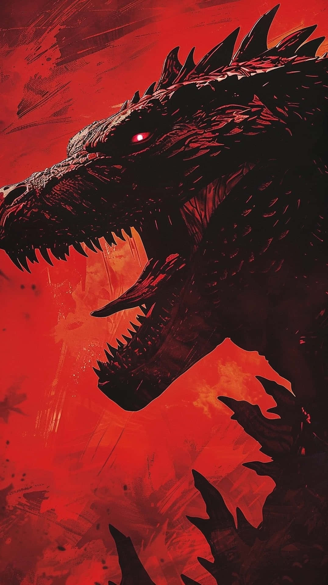 Fierce Red Godzilla Artwork Wallpaper