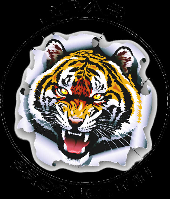 Fierce Tiger Roaring Graphic PNG