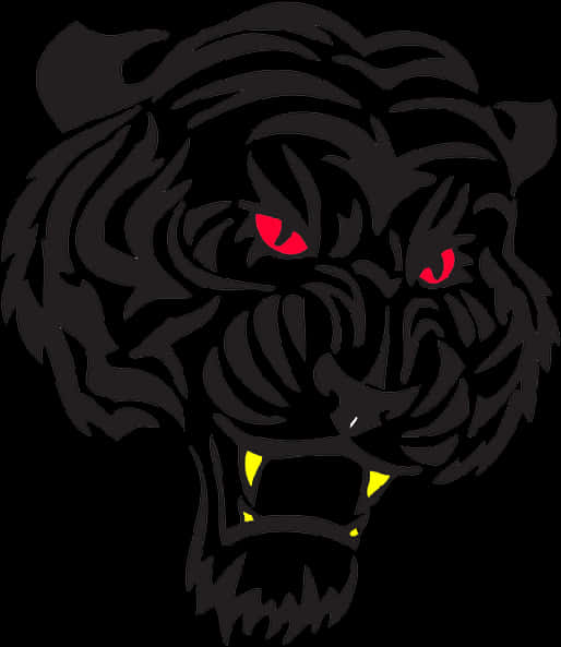 Fierce Tiger Tattoo Design PNG