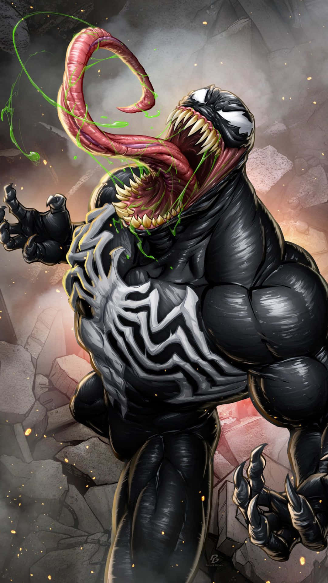 Karya Seni Venom Yang Garang Wallpaper