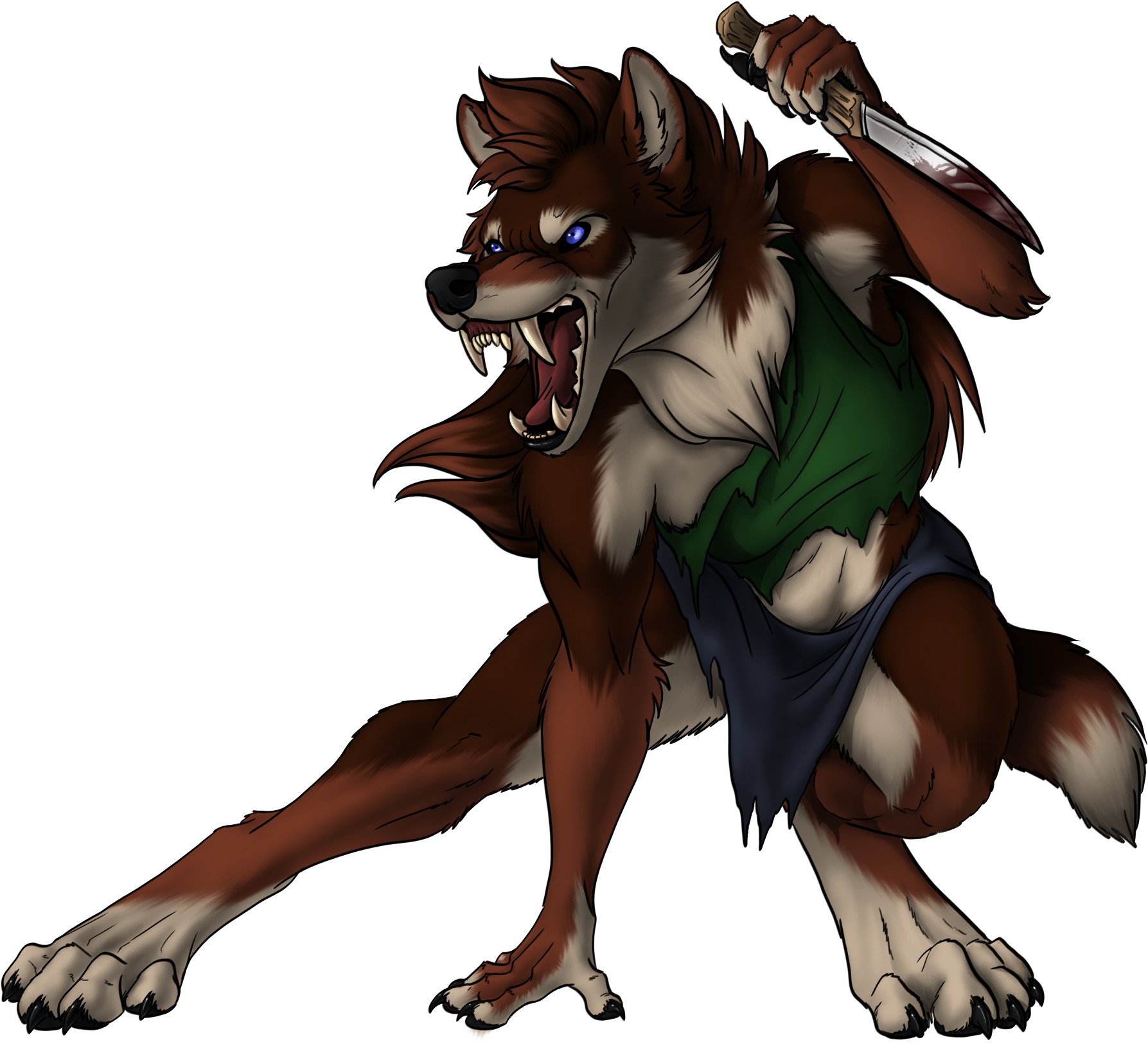 Fierce Werewolf Warrior PNG