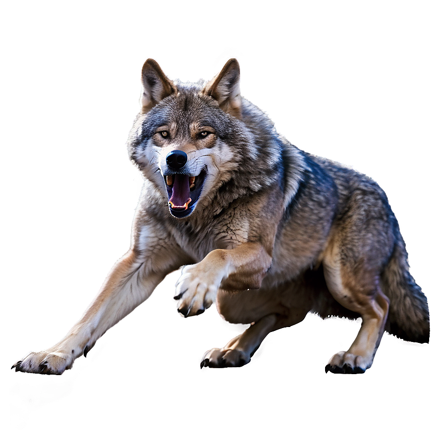 Fierce Wolf Battle Stance Png Dhd PNG