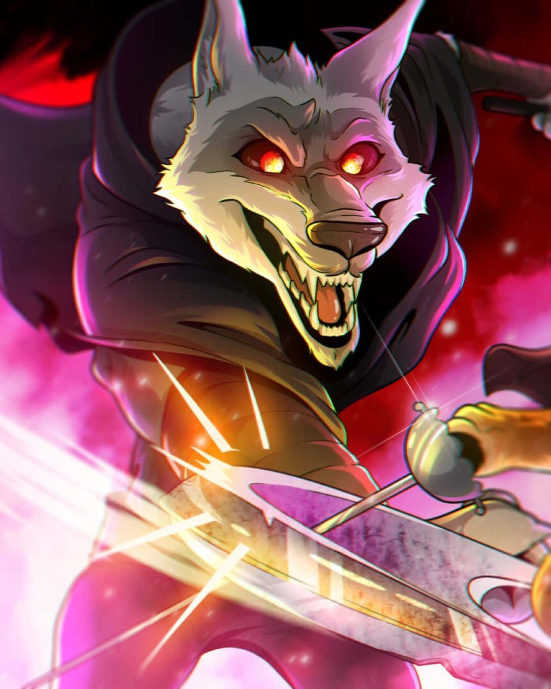 Fierce Wolf Warrior Artwork Wallpaper