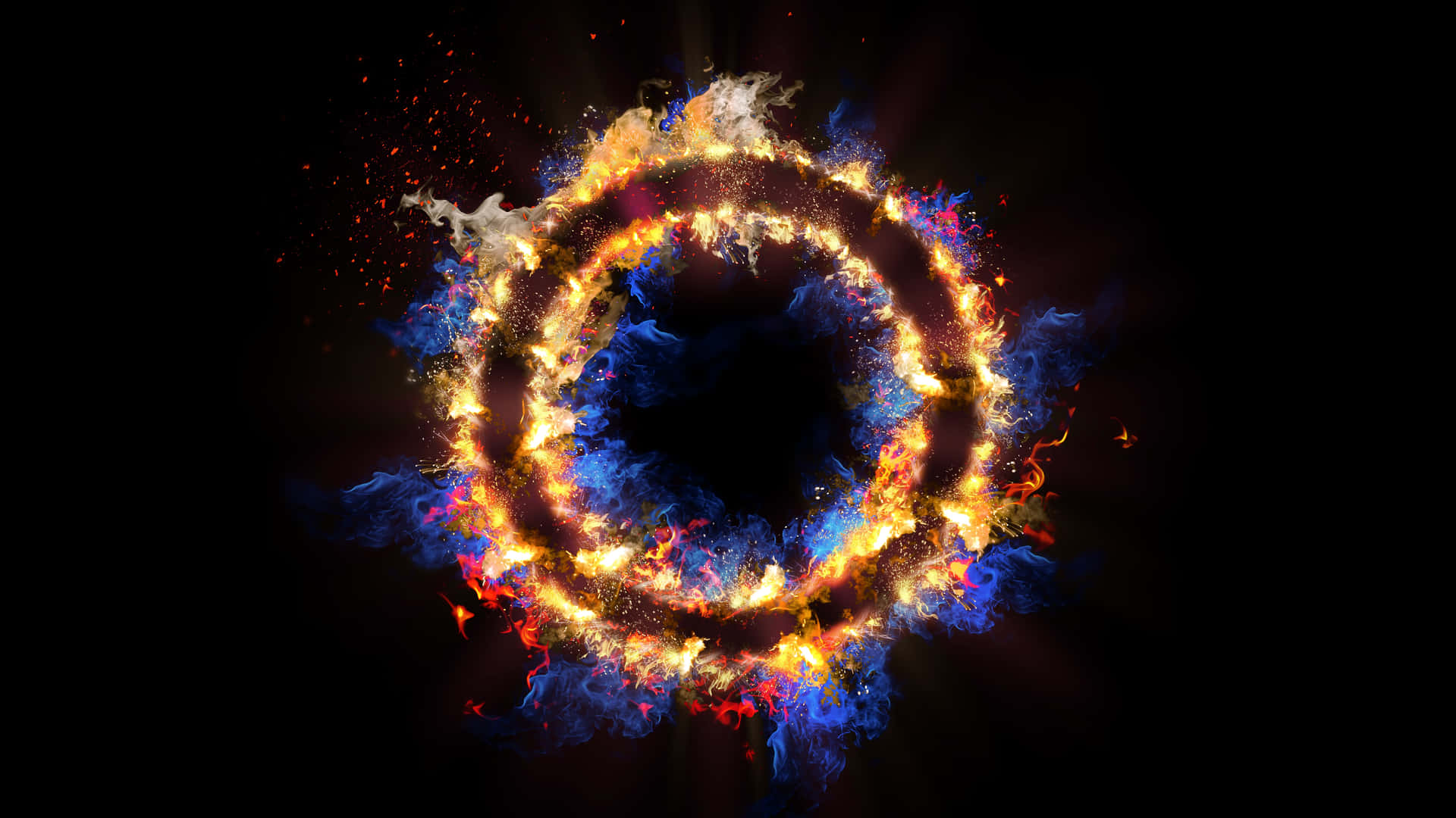 Fiery_ Abstract_ Circle Wallpaper