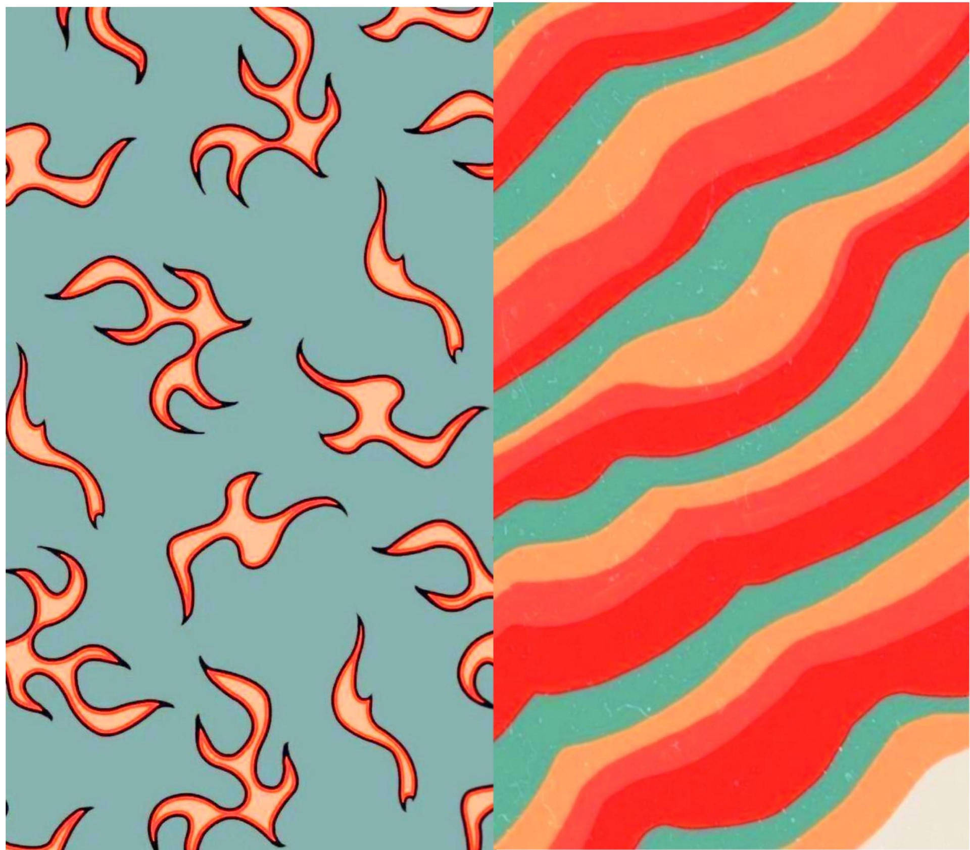 Fiery And Wavy Indie Aesthetic Wallpaper