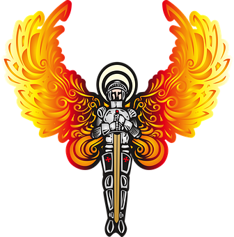 Fiery Angel Knight Graphic PNG