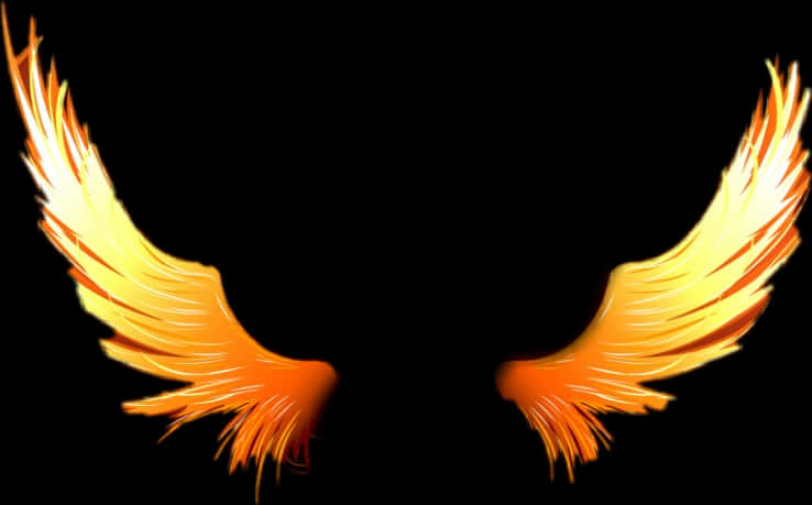 Fiery Angel Wings Art PNG