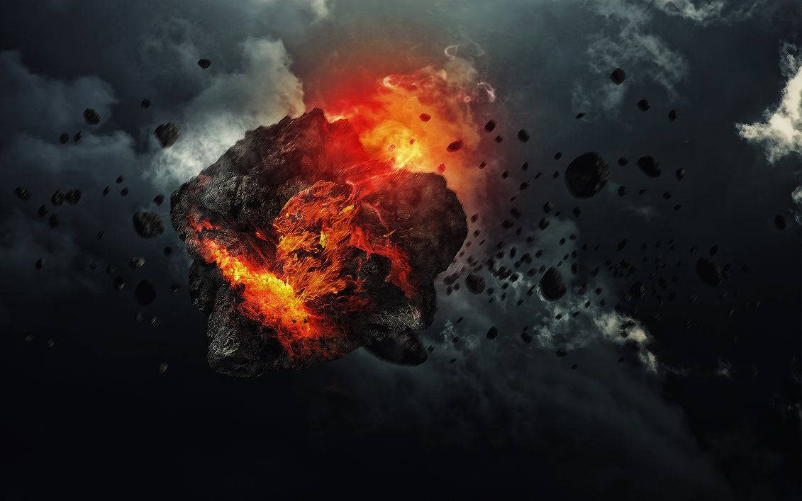 Fiery Asteroid Deviantart Background