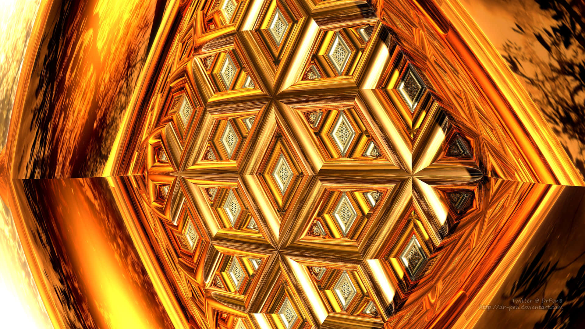 A Golden Abstract Image With A Golden Background