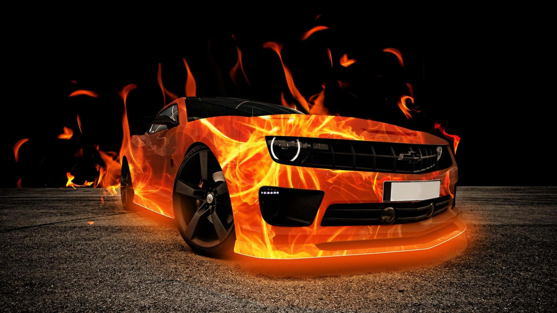 A Car With Flames On It