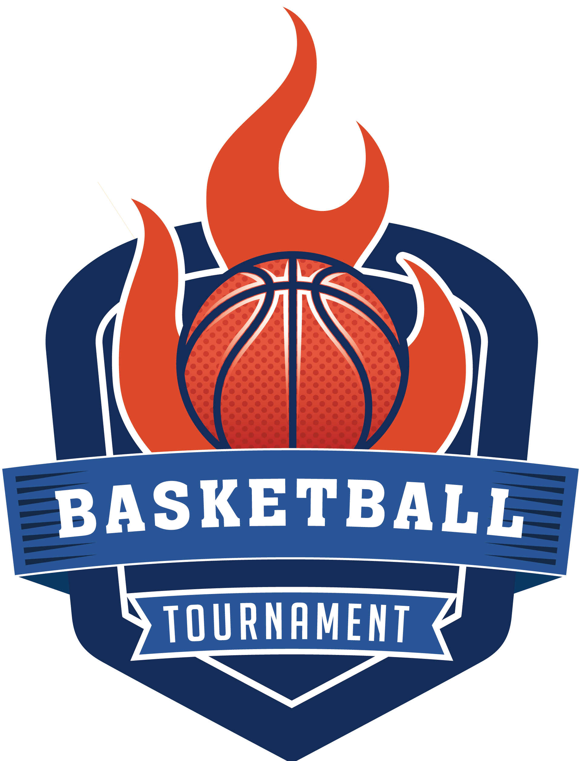 Fiery Basketball Tournament Logo PNG