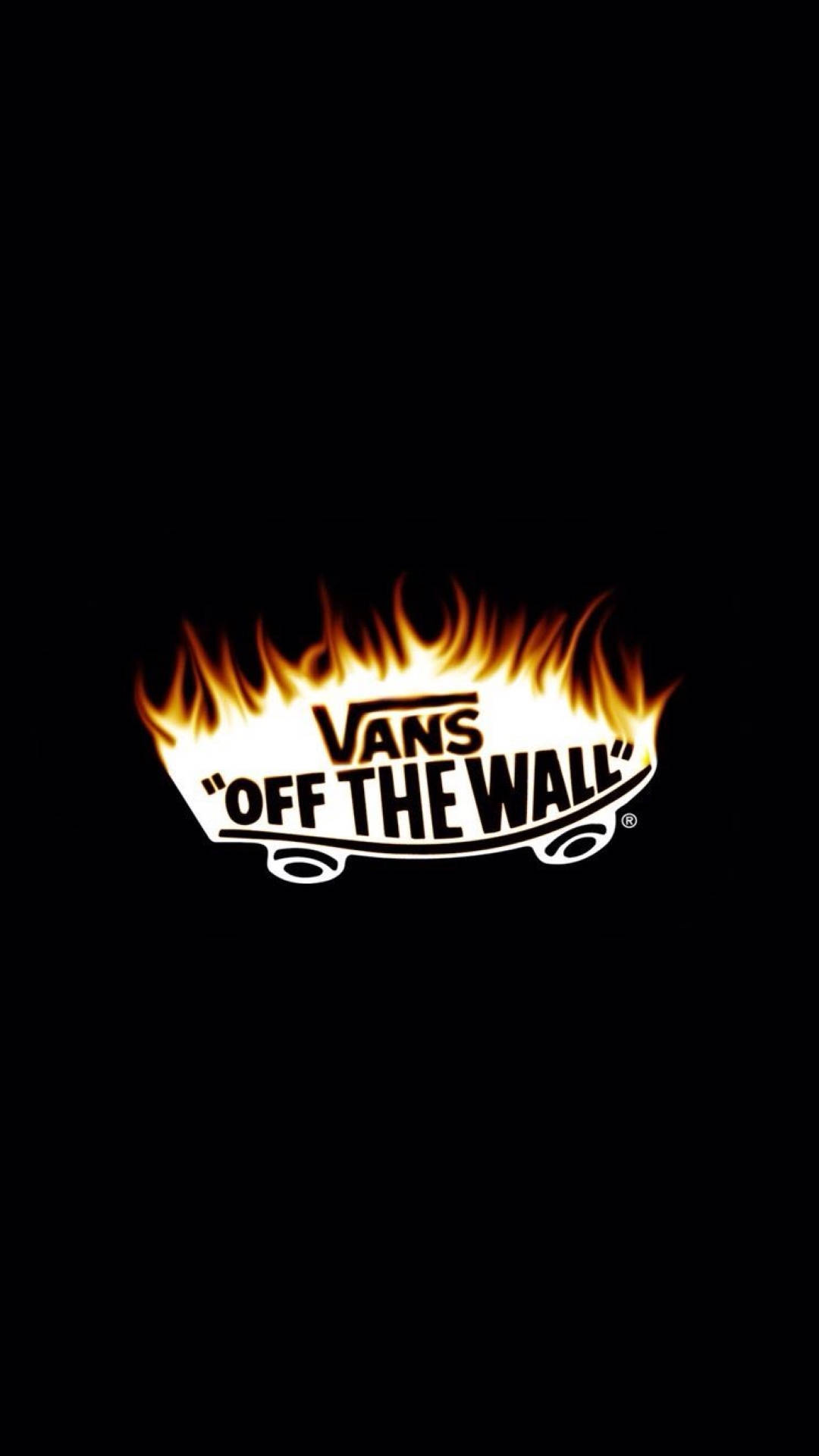 Fiery Black Vans Logo Wallpaper