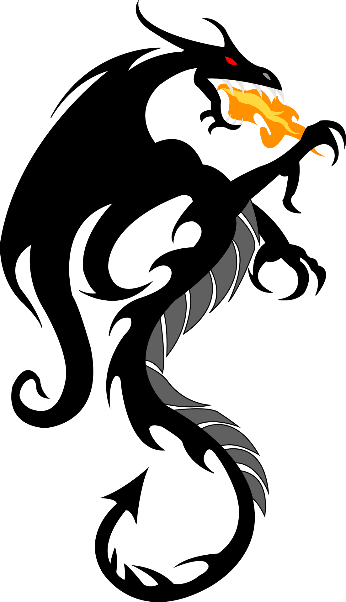 Fiery Breath Dragon Silhouette PNG