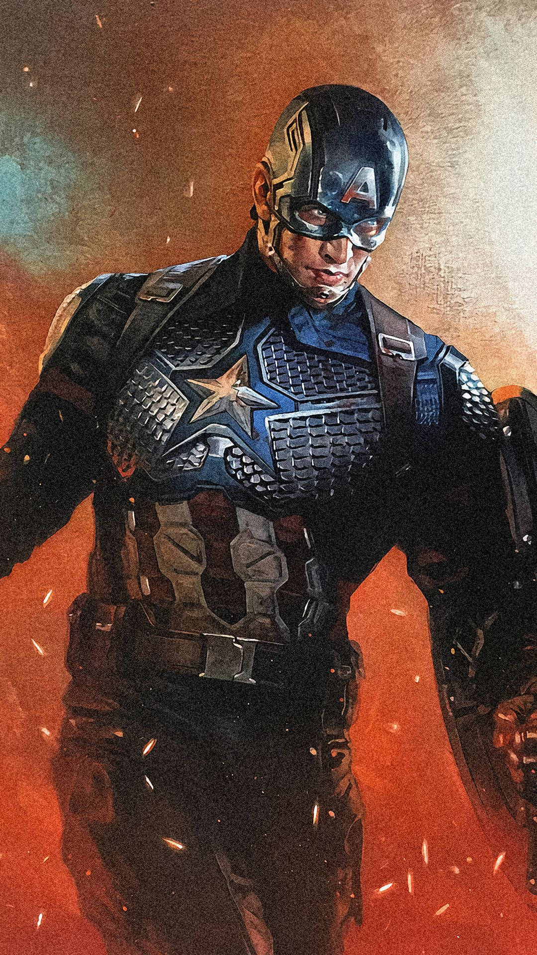 Fiery Captain America Iphone Wallpaper