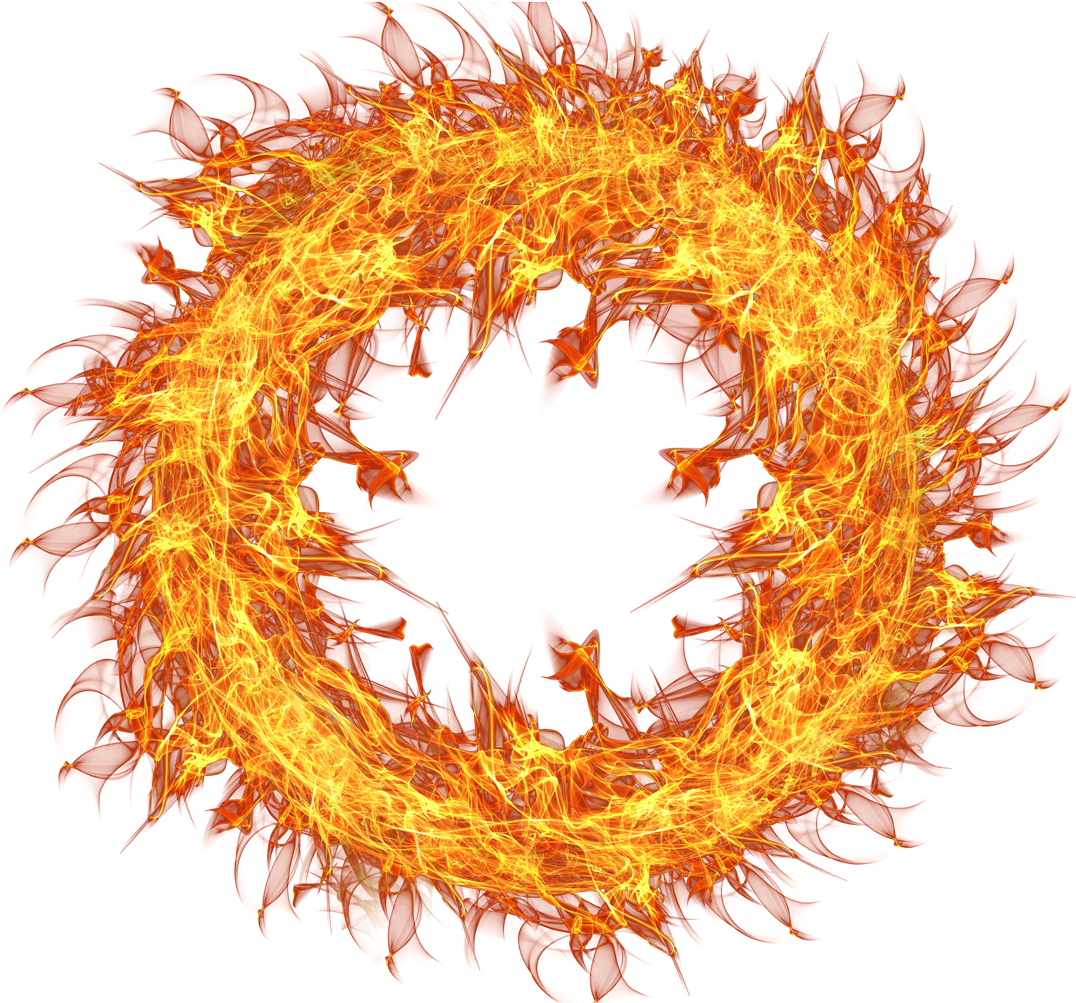 Fiery Circle Abstract Background PNG