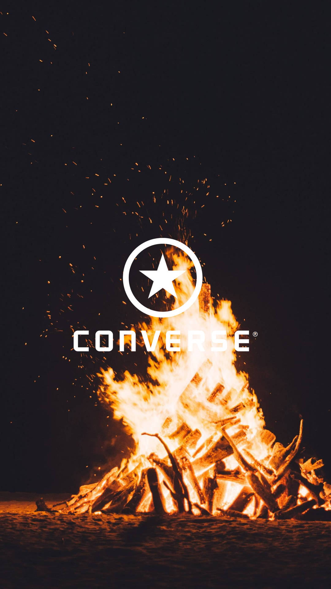 Fiery Converse Logo Wallpaper