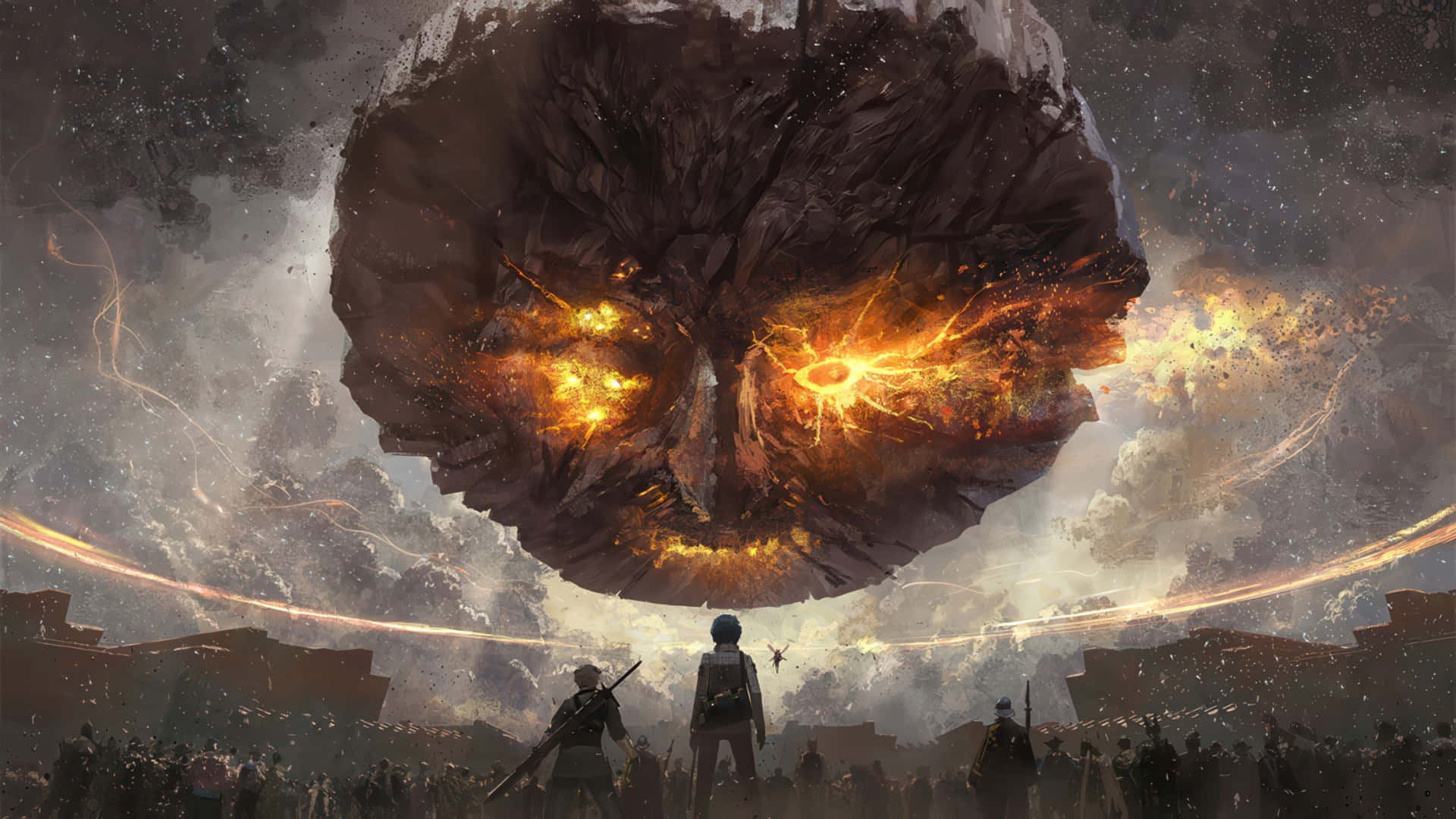 Cara Cósmica Ardiente Fondo de pantalla