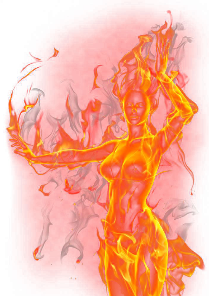 Fiery Dance Abstract Art PNG