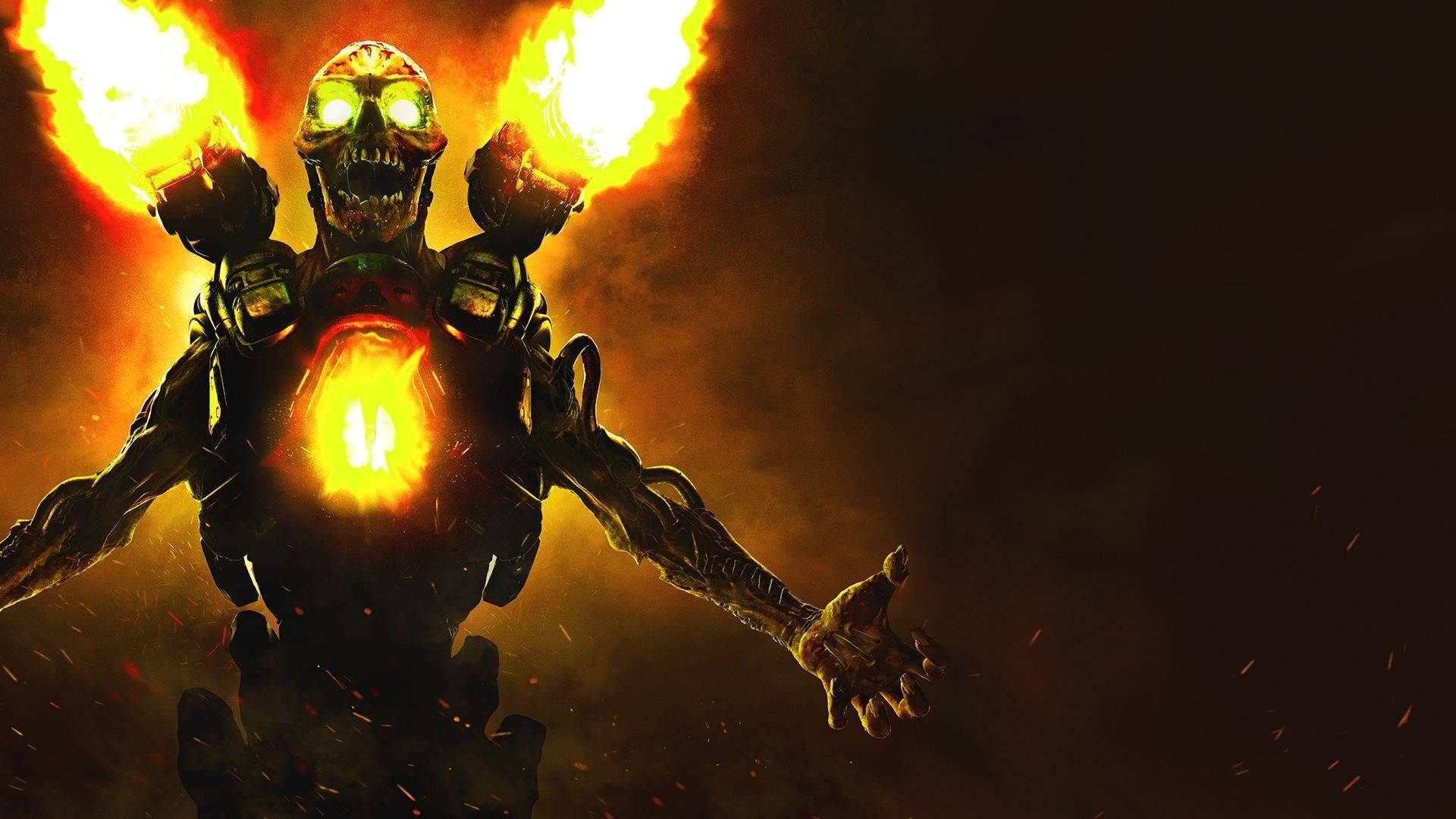 Download Fiery Doom Live Gaming Wallpaper 