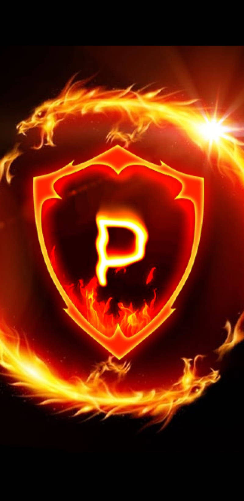 Fiery Dragon Letter P