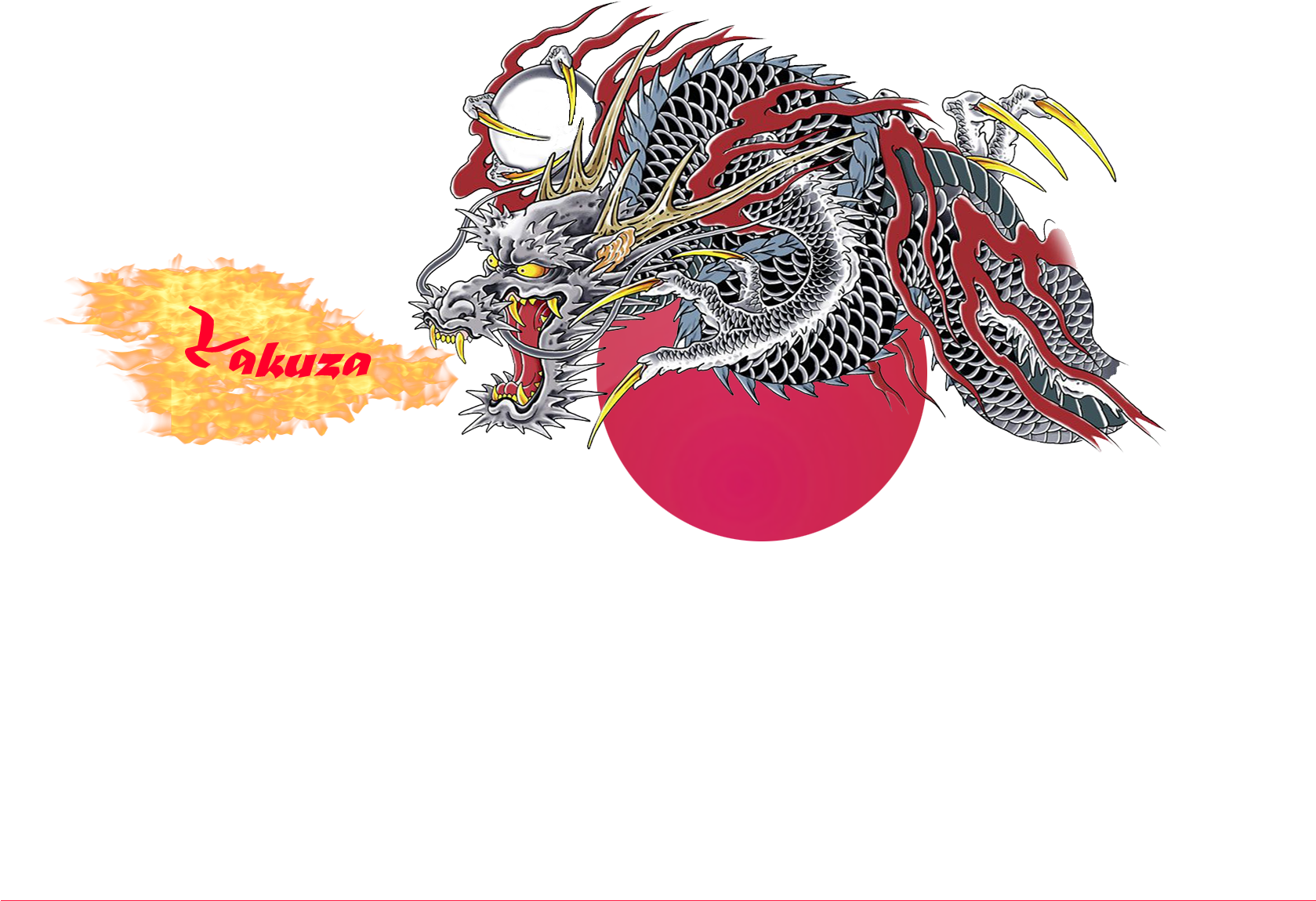 Fiery Dragon Tattoo Design PNG