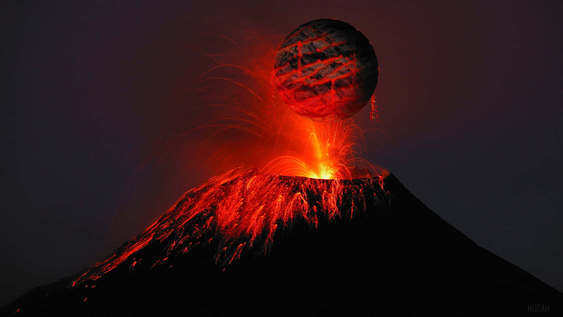 Fiery Erupting Volcano Wallpaper