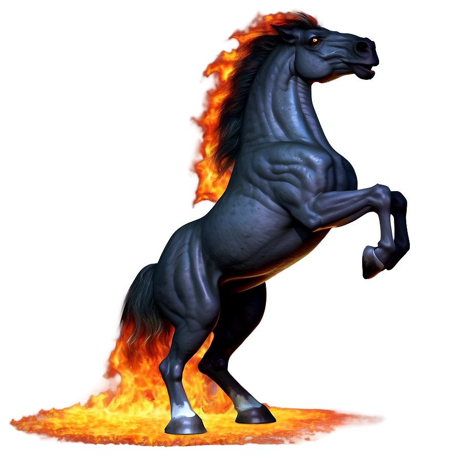 Fiery-eyed Black Nightmare Horse Png Fyf PNG