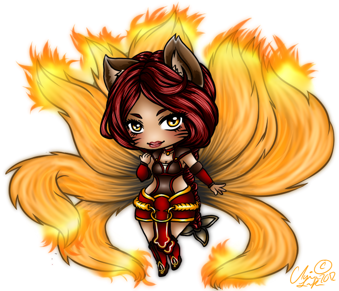 Fiery Fox Anime Character PNG