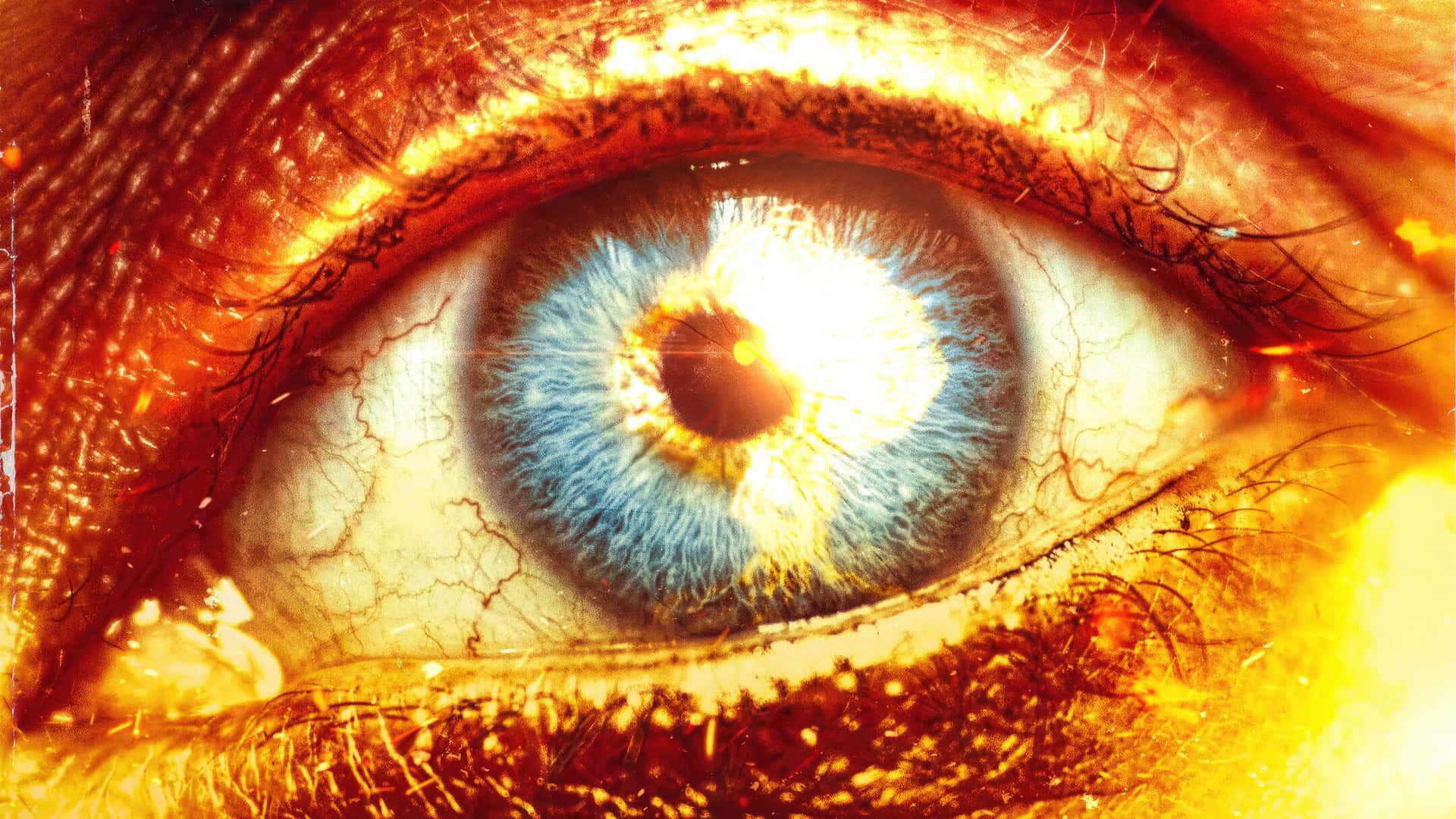 Fiery Gaze Eye Closeup Wallpaper