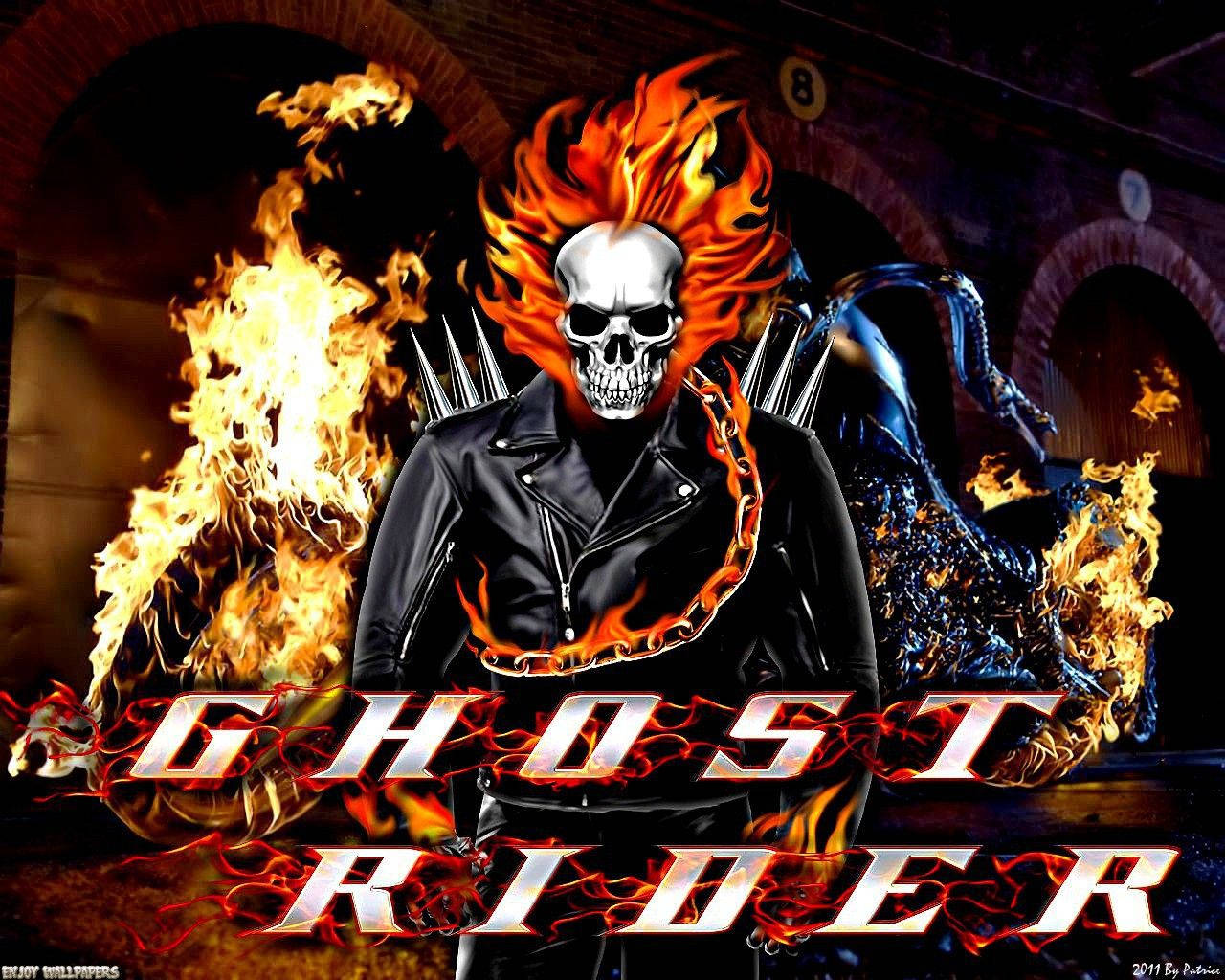 Fiery Ghost Rider Art Wallpaper