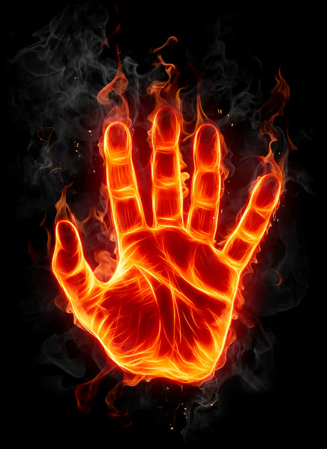 Fiery Hand Energy Art PNG