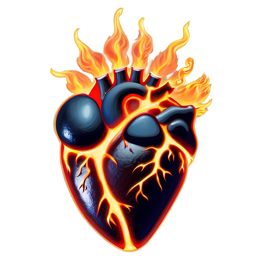 Fiery Heart Clipart Passion Png 05252024 PNG