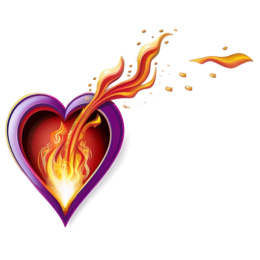 Fiery Heart Illustration Png Xiw PNG