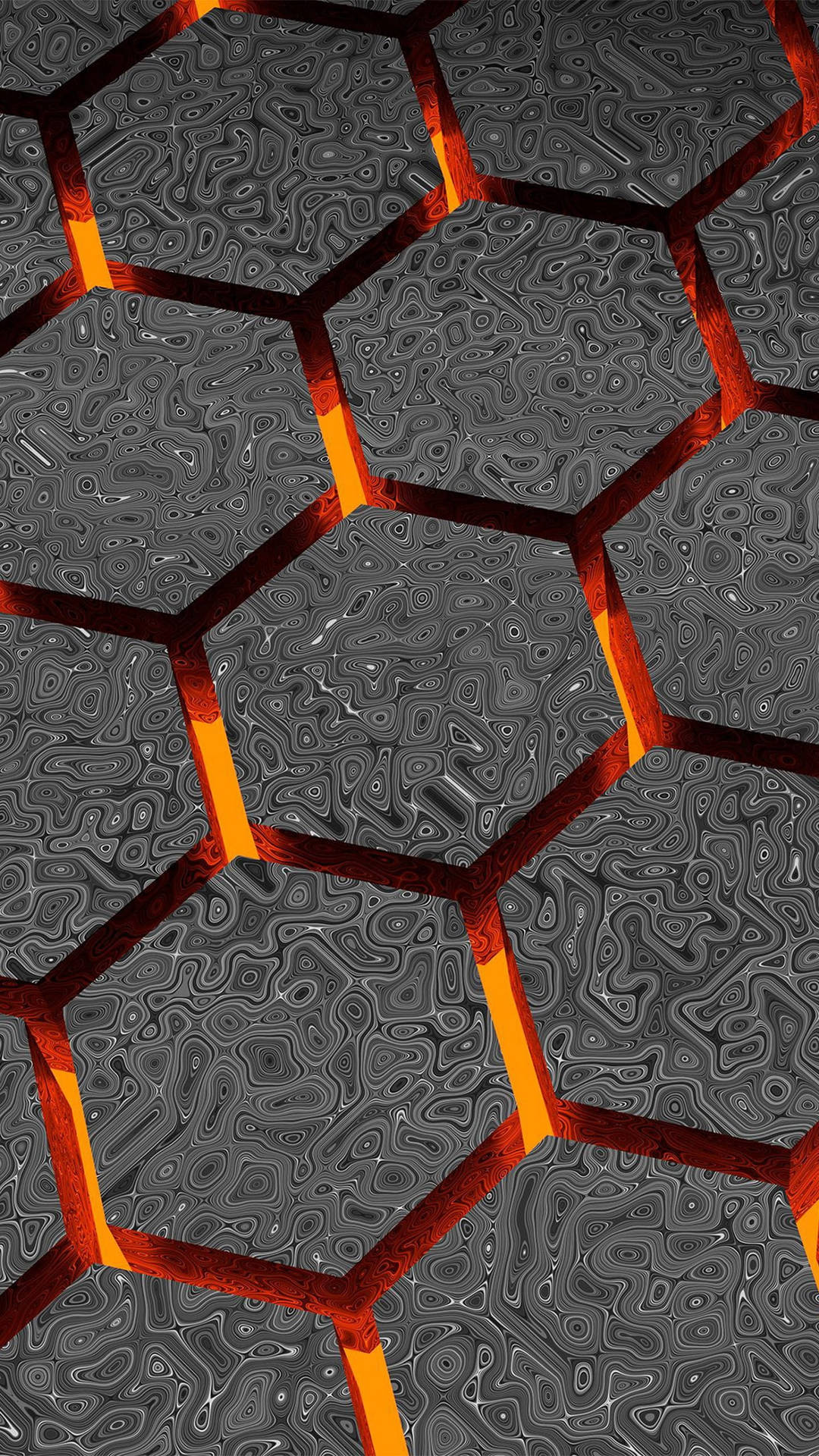 Brændende honningkomme Sten 3D Sort Mønster Wallpaper