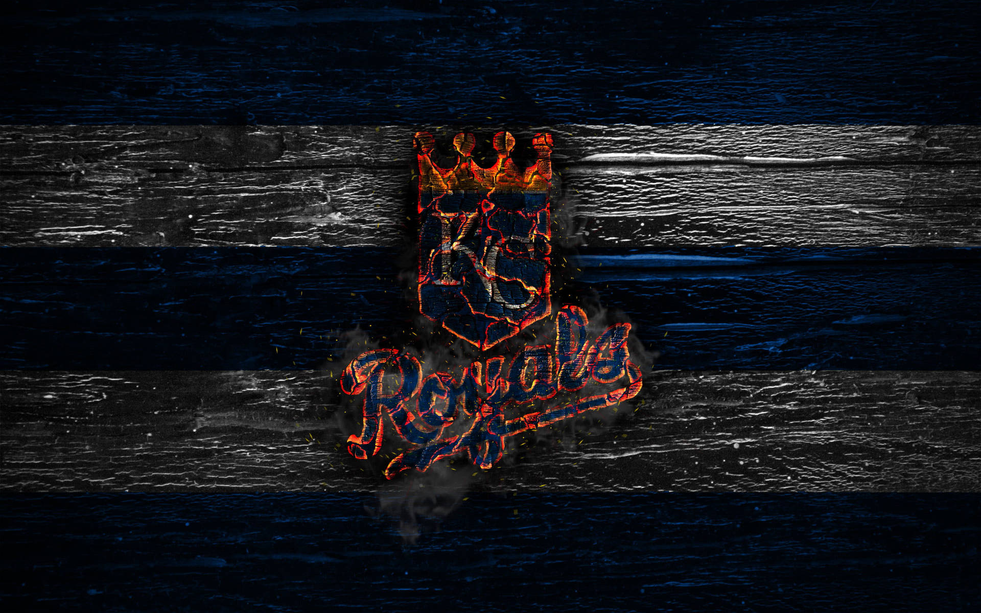 Fiery Kansas City Royals Logo