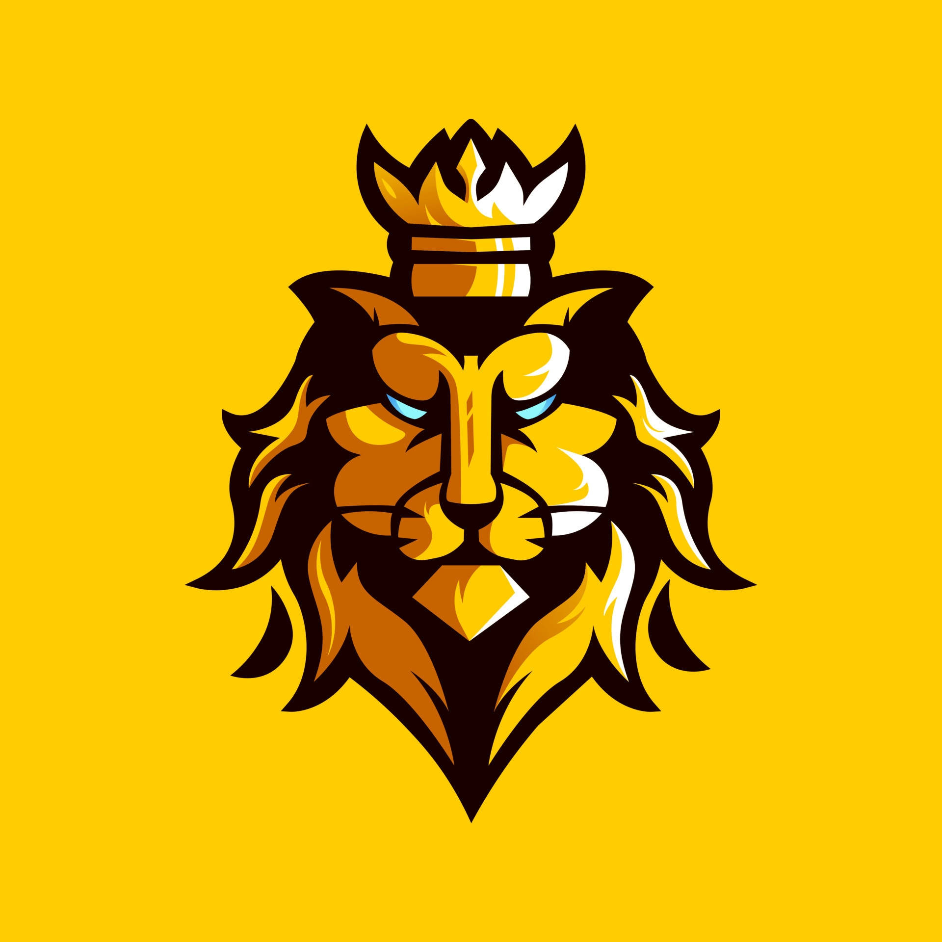 Fiery King Logo Lion Wallpaper