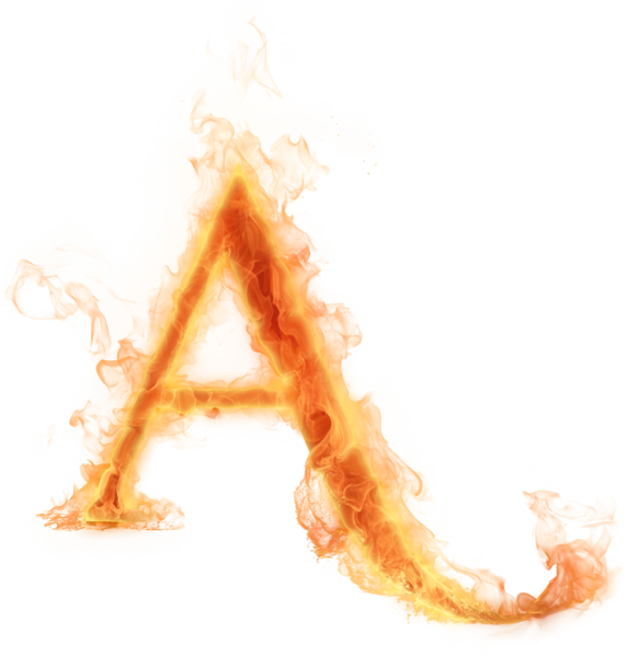 Fiery Letter A Flame Effect PNG