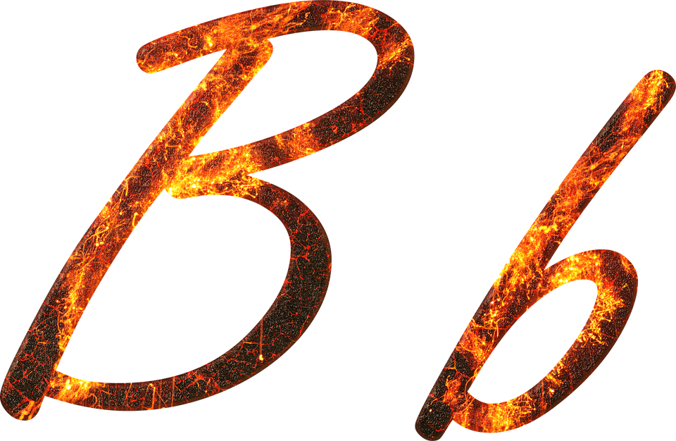 Fiery Letter Bandb PNG