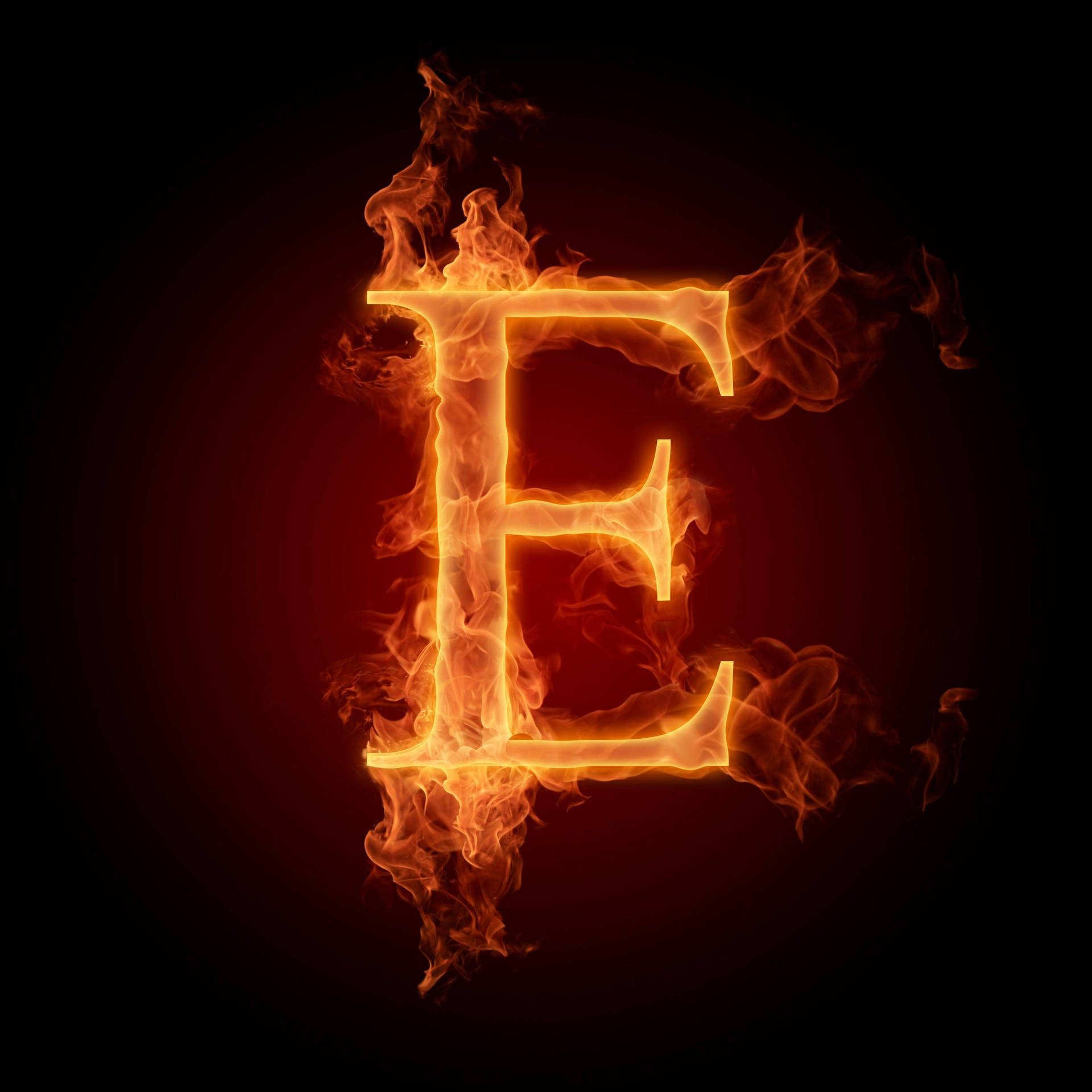 Fiery Letter E Wallpaper