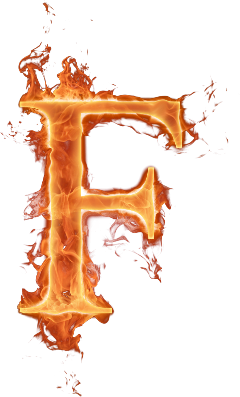 Fiery Letter F Design PNG