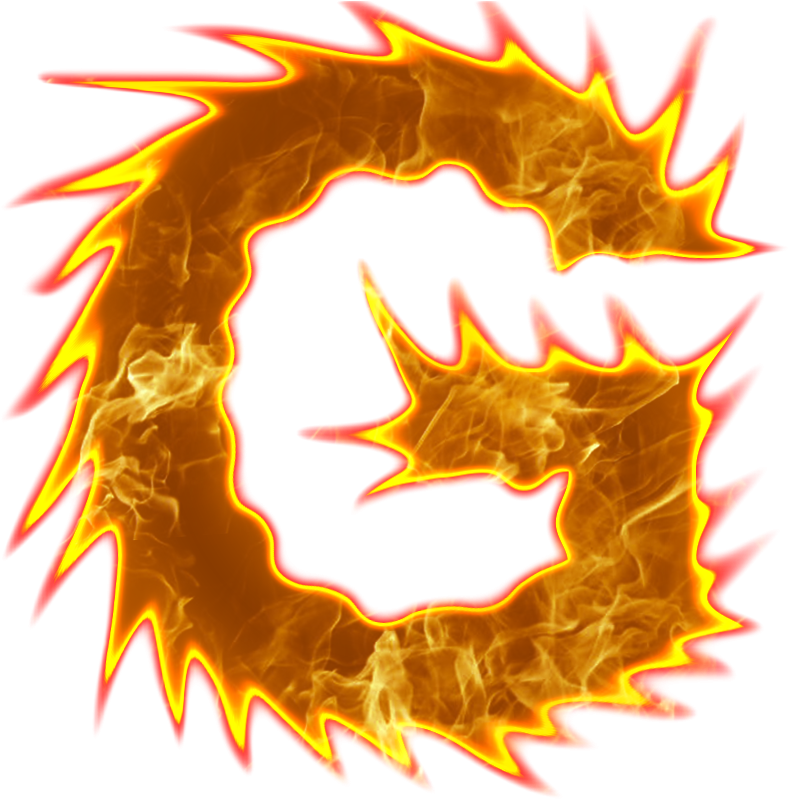 Fiery Letter G Graphic PNG