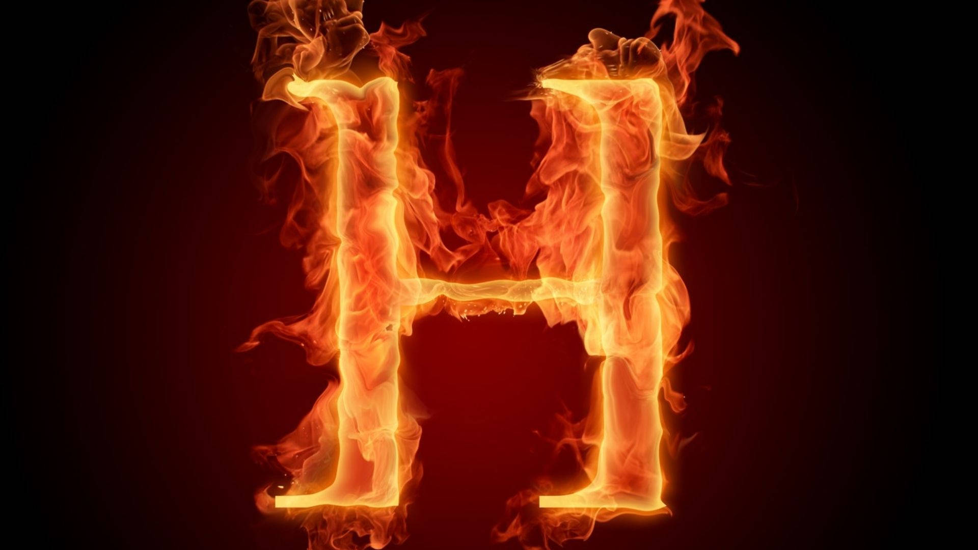 Fiery Letter H In Alphabet Picture