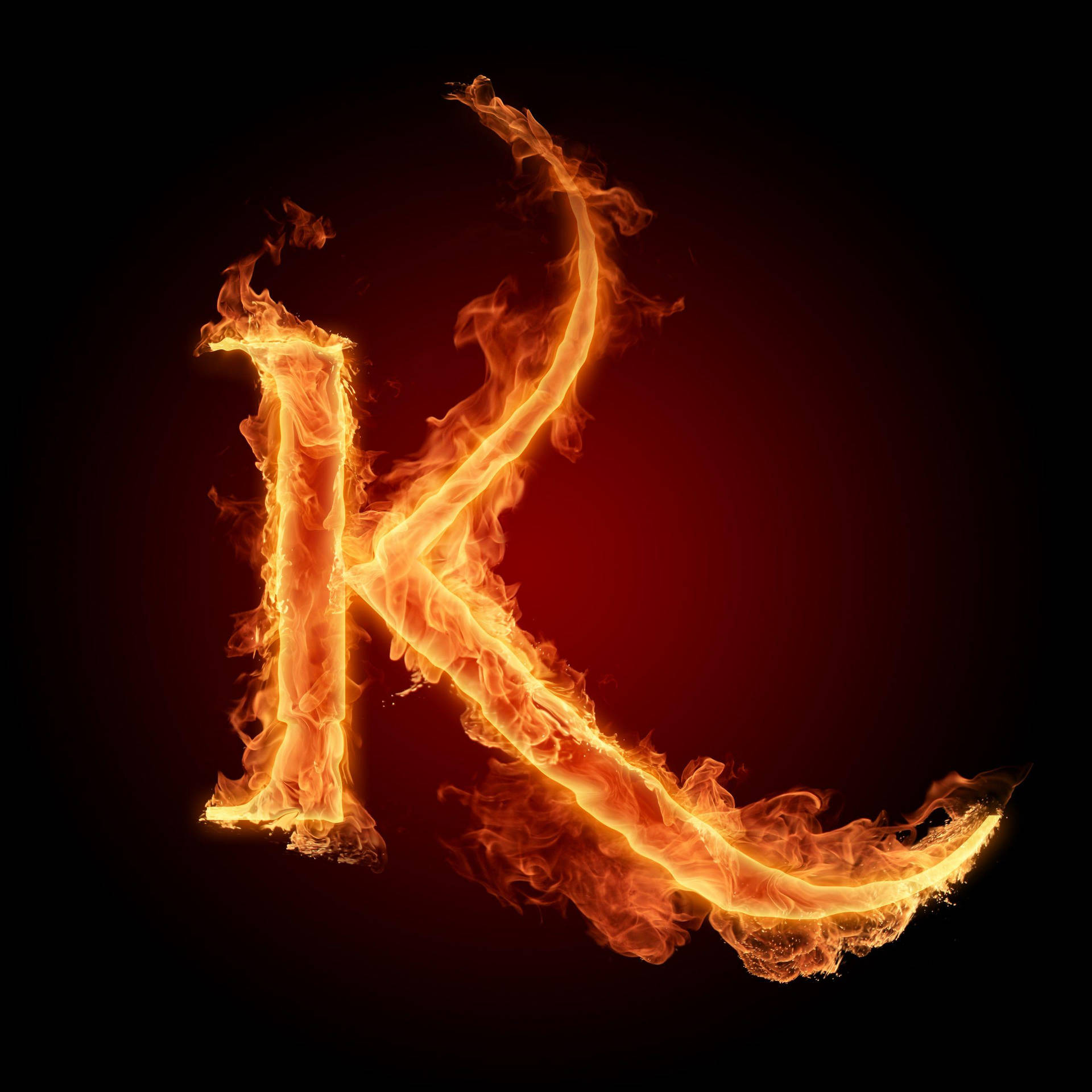 Fiery Letter K Wallpaper