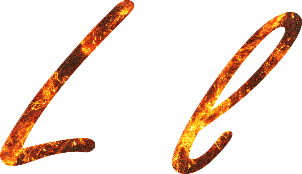 Fiery Letter L Design PNG