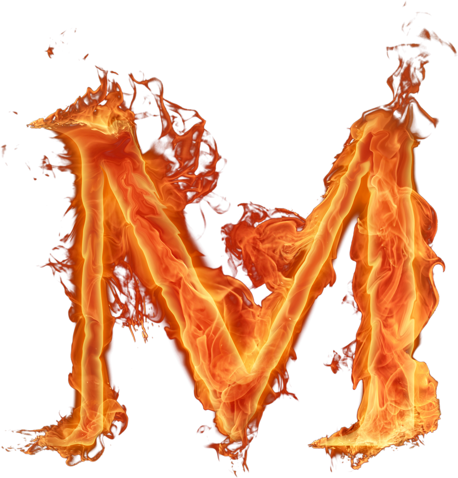Fiery Letter M Graphic PNG