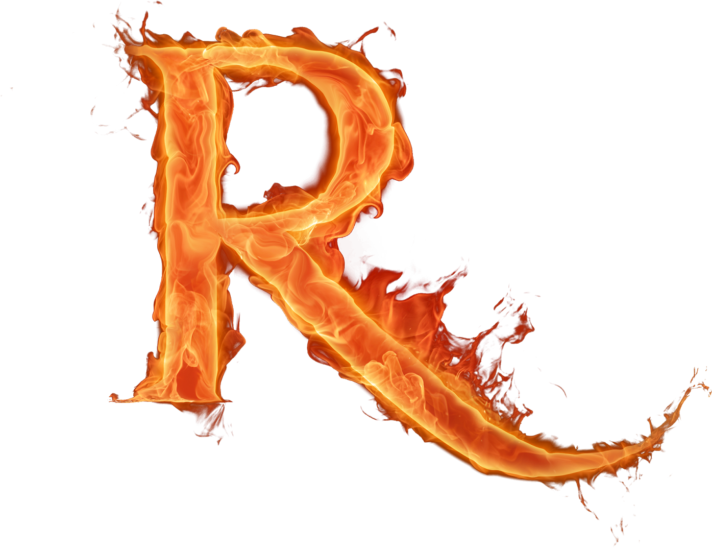 Fiery Letter R PNG