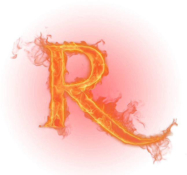Fiery Letter R Background PNG