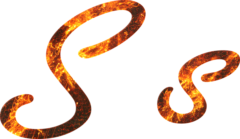Fiery Letter S Design PNG