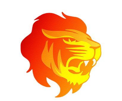 Fiery Lion Graphic PNG
