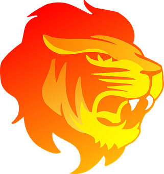 Fiery Lion Profile Graphic PNG